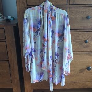 Show Me Your MuMu Floral Kimono - Purple and Orange